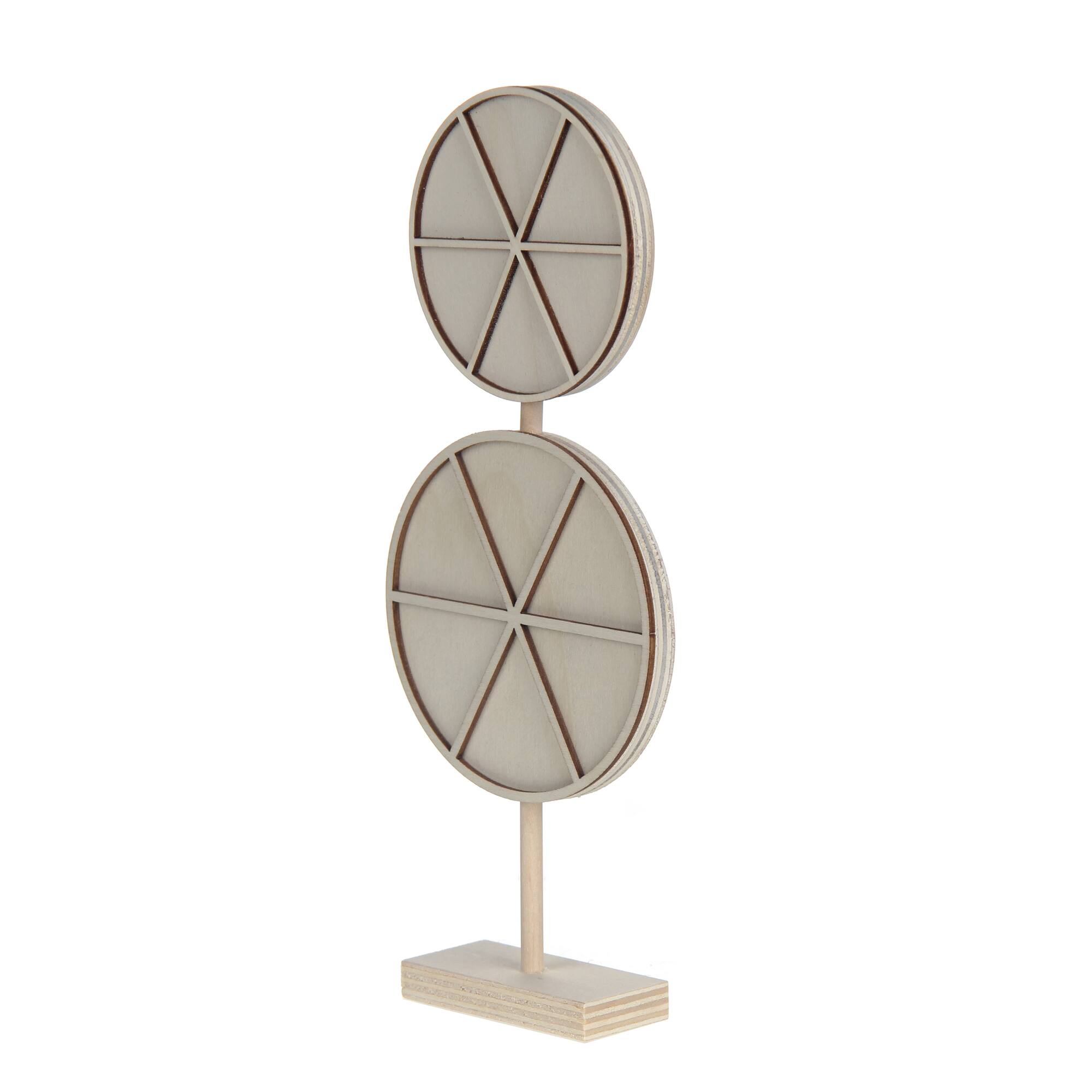 Jonathan Adler x Michaels 10.25" Stacked Wheels DIY Wood Tabletop Décor with Stand